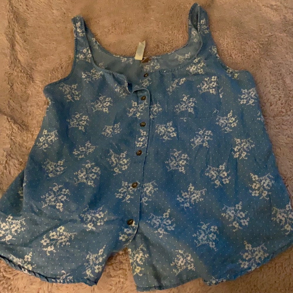 Eyeshadow Brand Chambray Tank W/ Pattern
